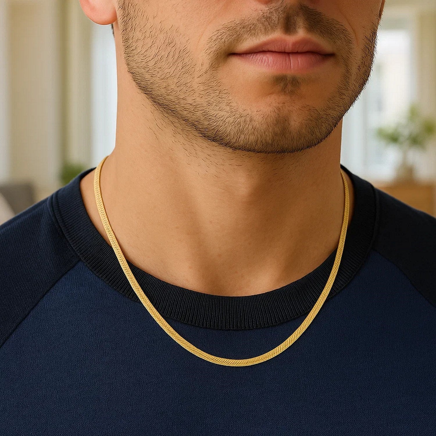 14K Gold Herringbone Chain - 4.60mm Super Flex