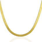 Front view of 14K yellow gold super flex herringbone chain, 4.60mm