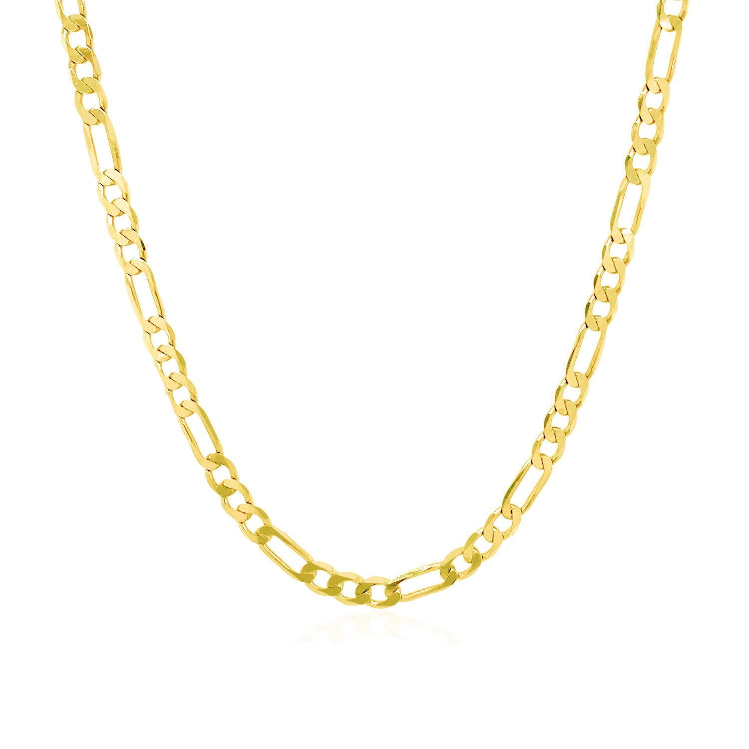 Solid Figaro Chain Necklace in 14K Yellow Gold | 3.00mm