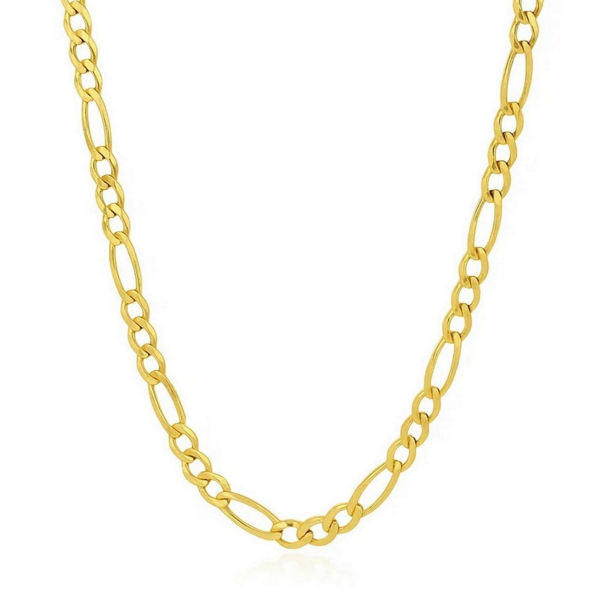 Solid Figaro Chain Necklace in 14K Gold | 6.00mm
