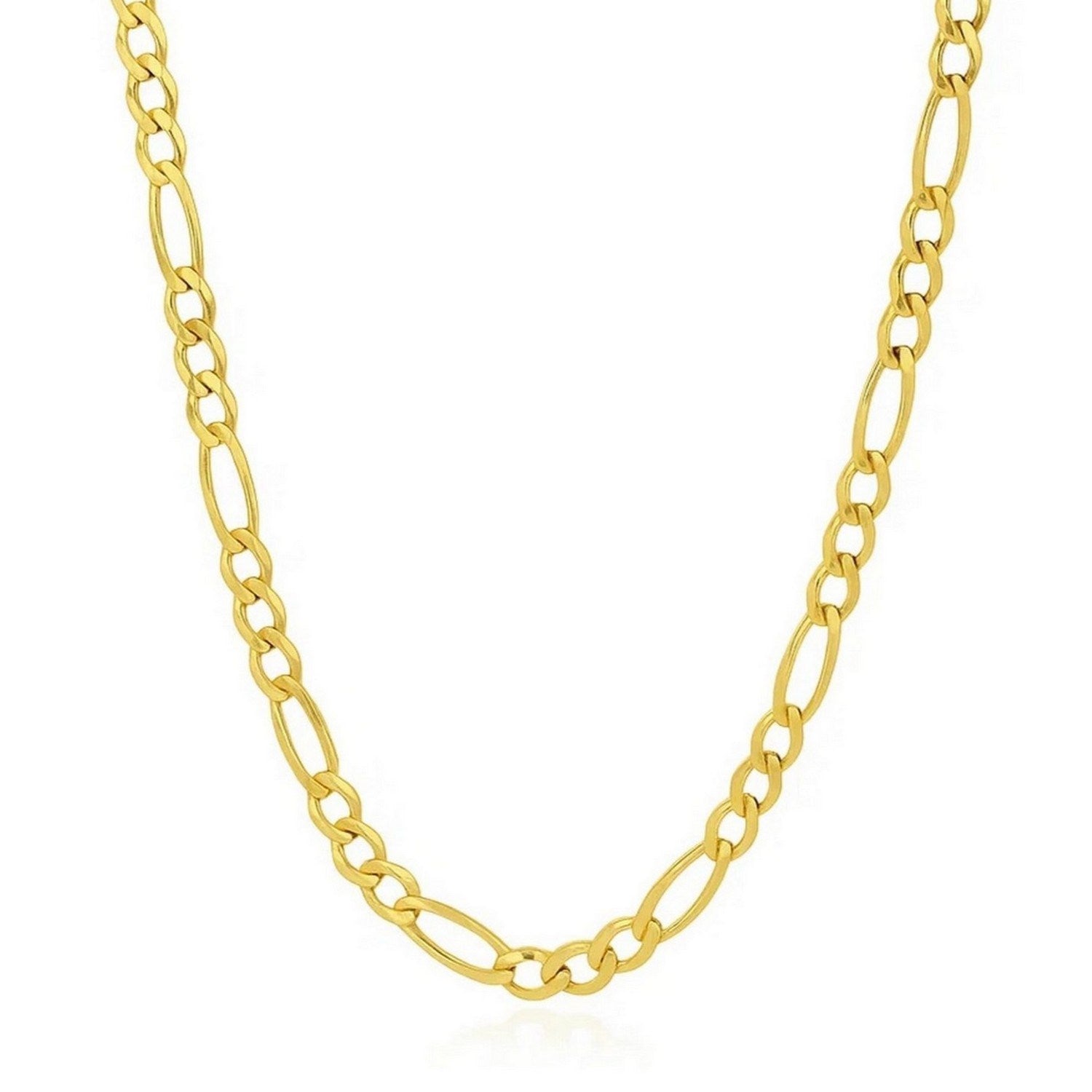 Solid Figaro Chain Necklace in 14K Yellow Gold | 6.00mm