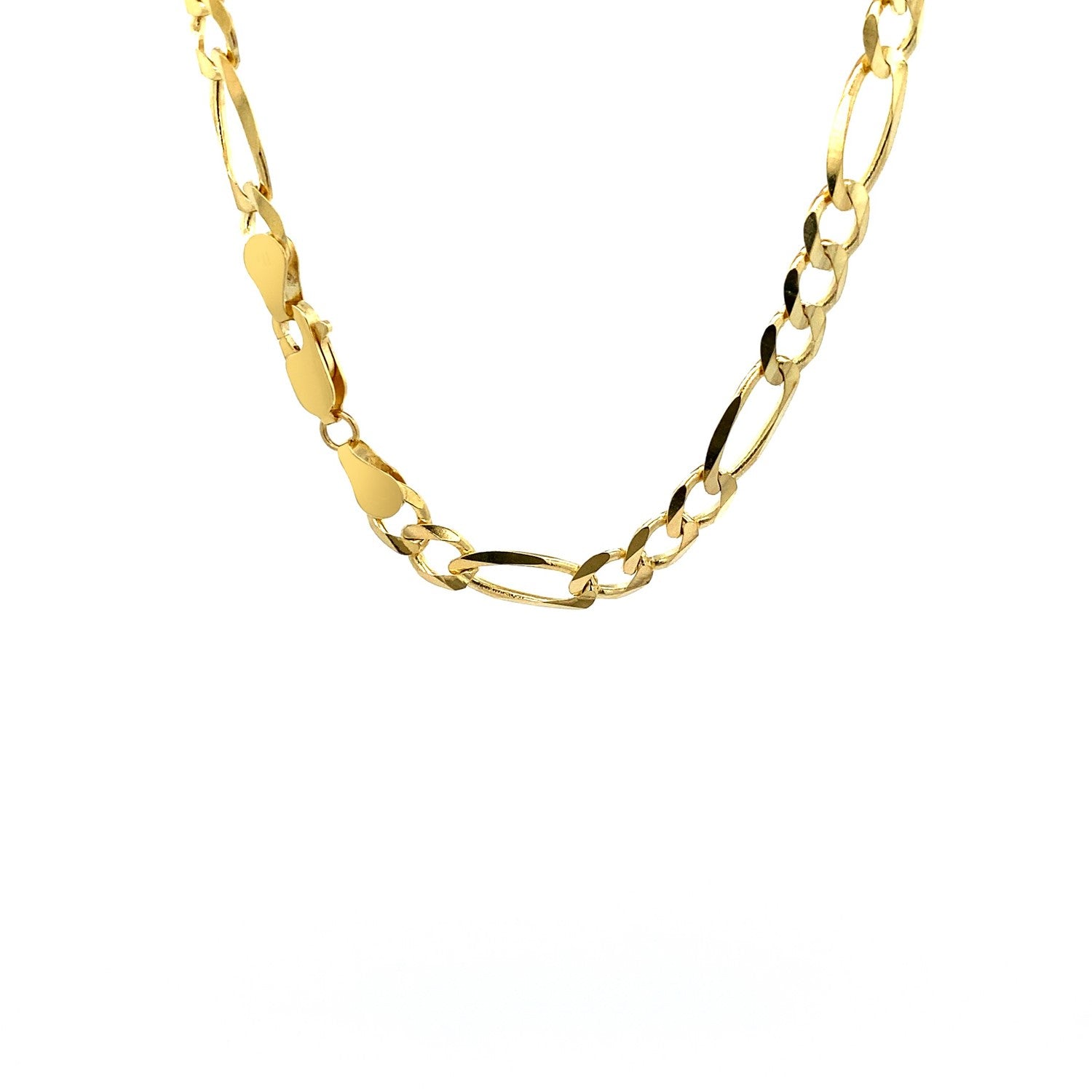 Solid Figaro Chain Necklace in 14K Yellow Gold | 6.00mm