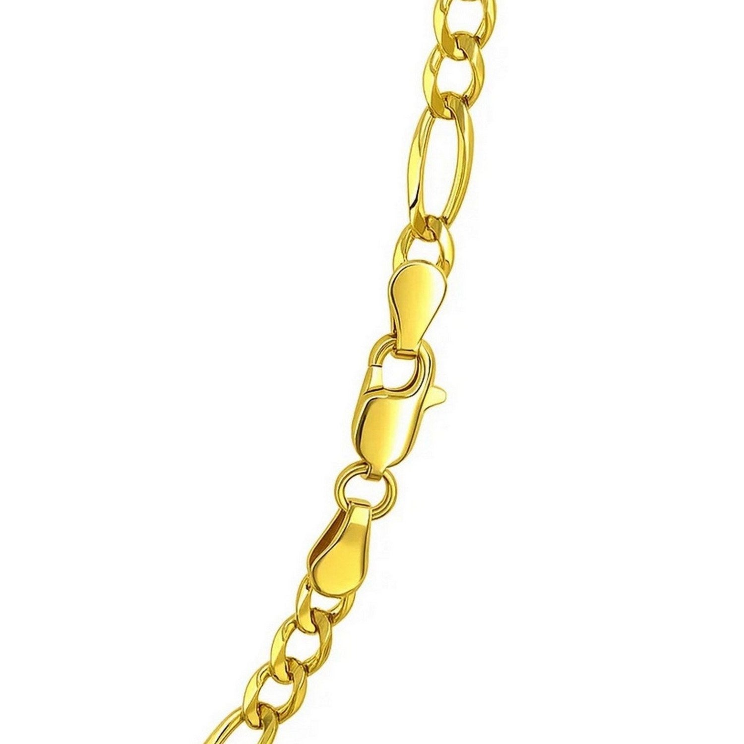 Solid Figaro Chain Necklace in 14K Yellow Gold | 6.00mm
