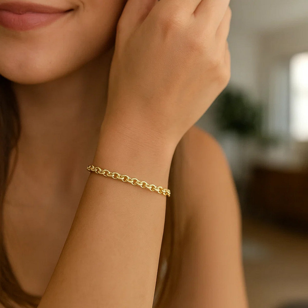 Dainty Rolo Chain Bracelet in 14K Gold | 2.50mm