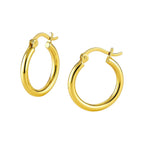 Polished Hoop Earrings | 14K Gold