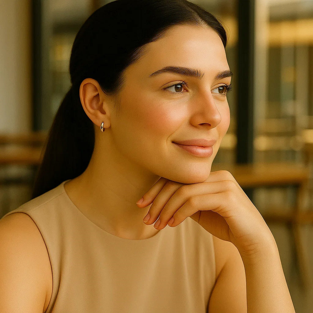 Polished Hoop Earrings | 14K Gold