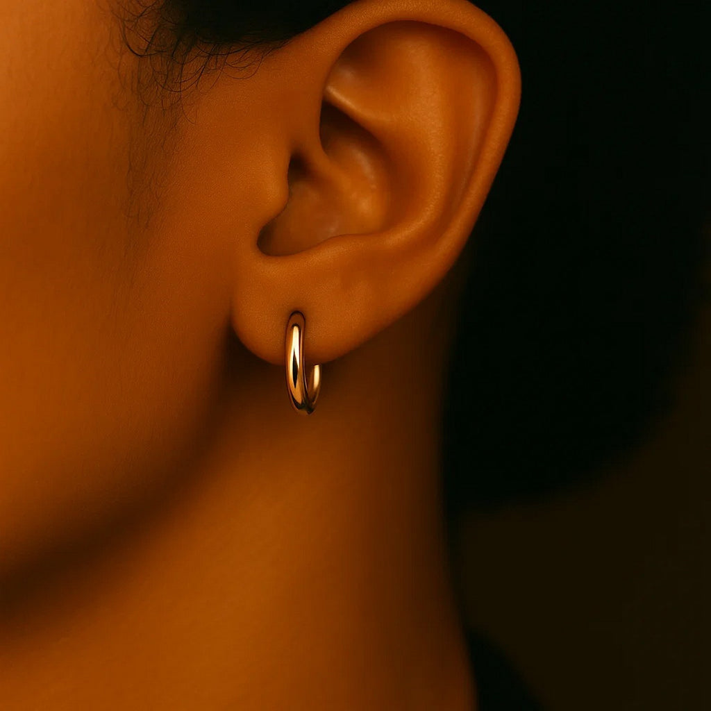 Polished Hoop Earrings | 14K Gold