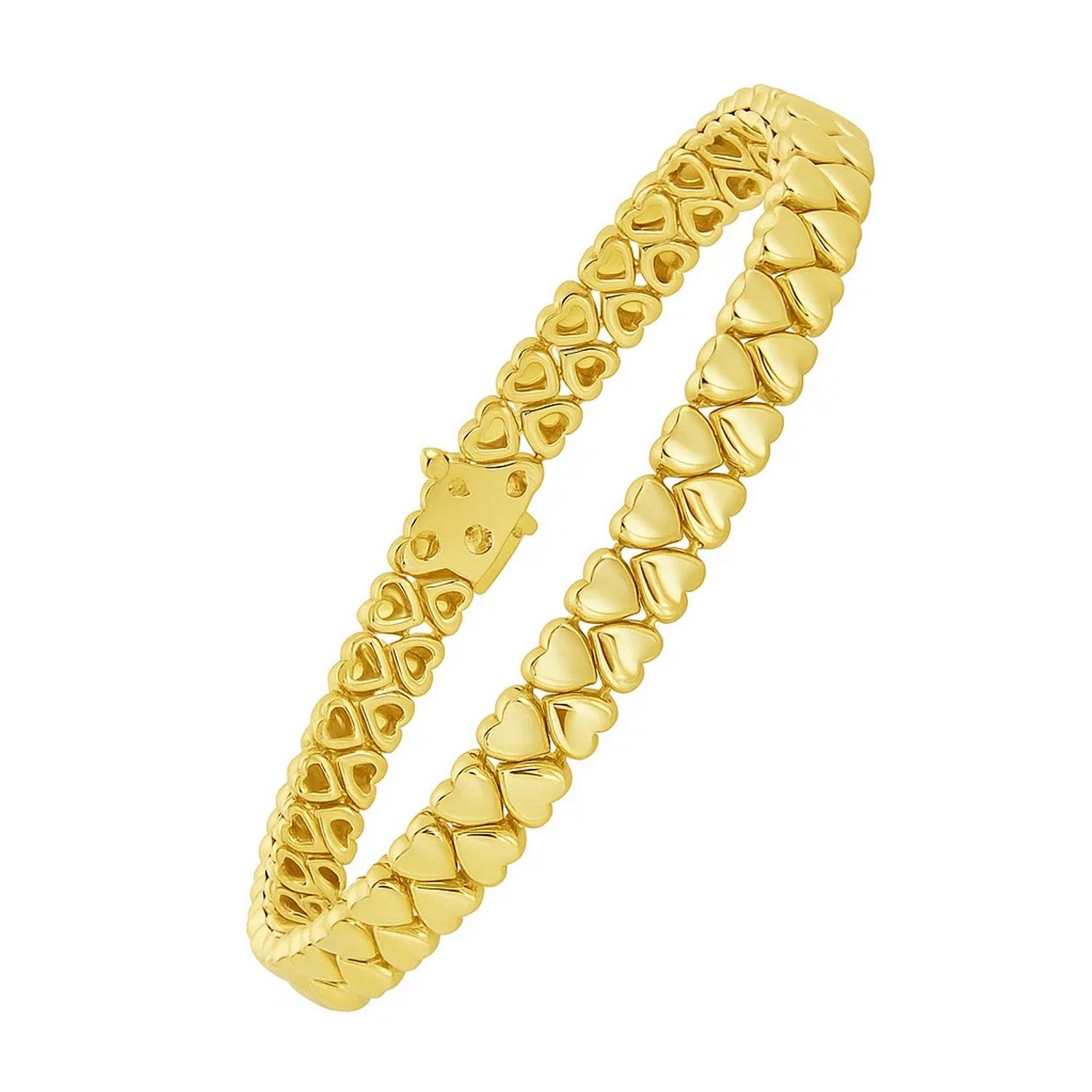 14K Yellow Gold Sweetheart Link Bracelet (7.00 mm)