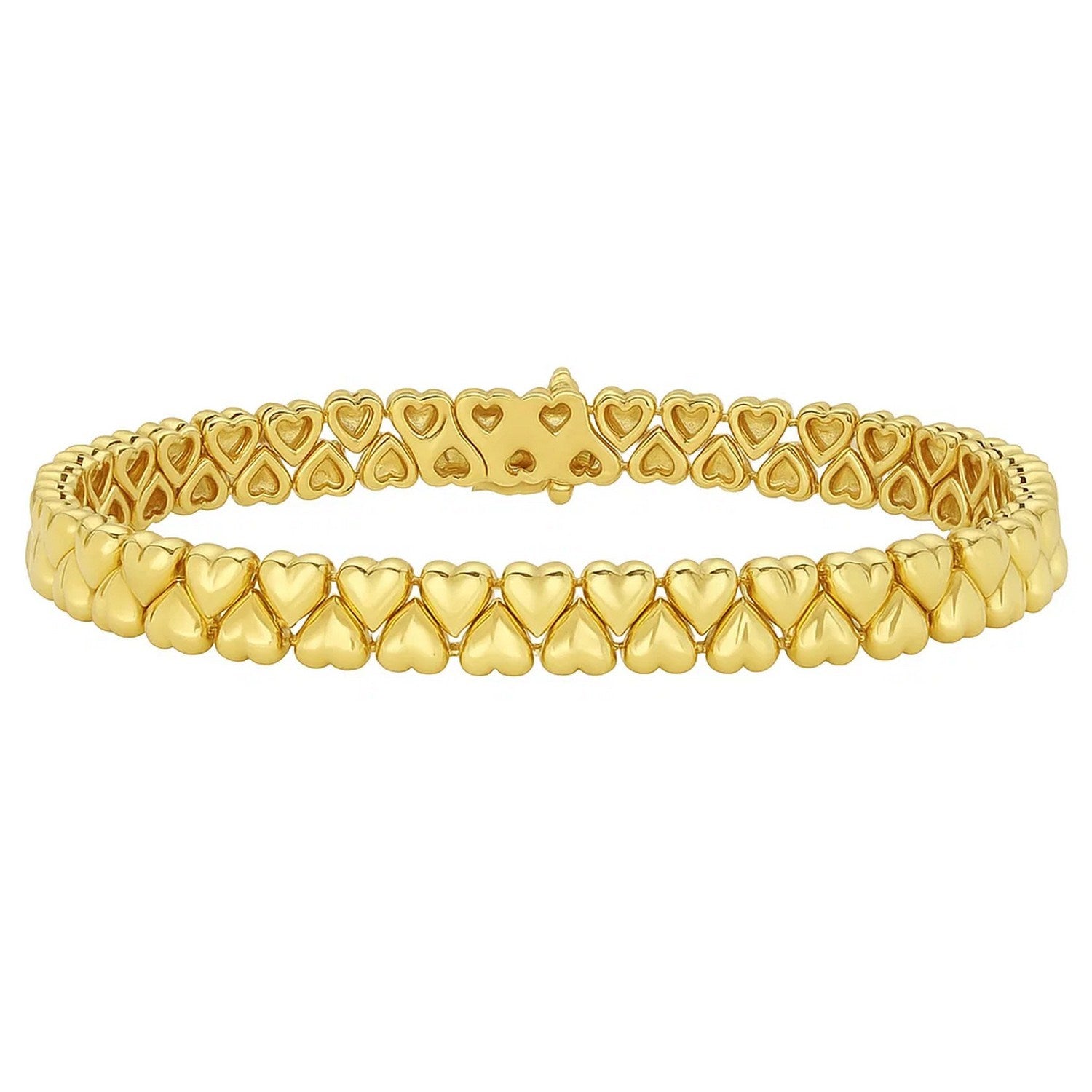 14K Yellow Gold Sweetheart Link Bracelet (7.00 mm)