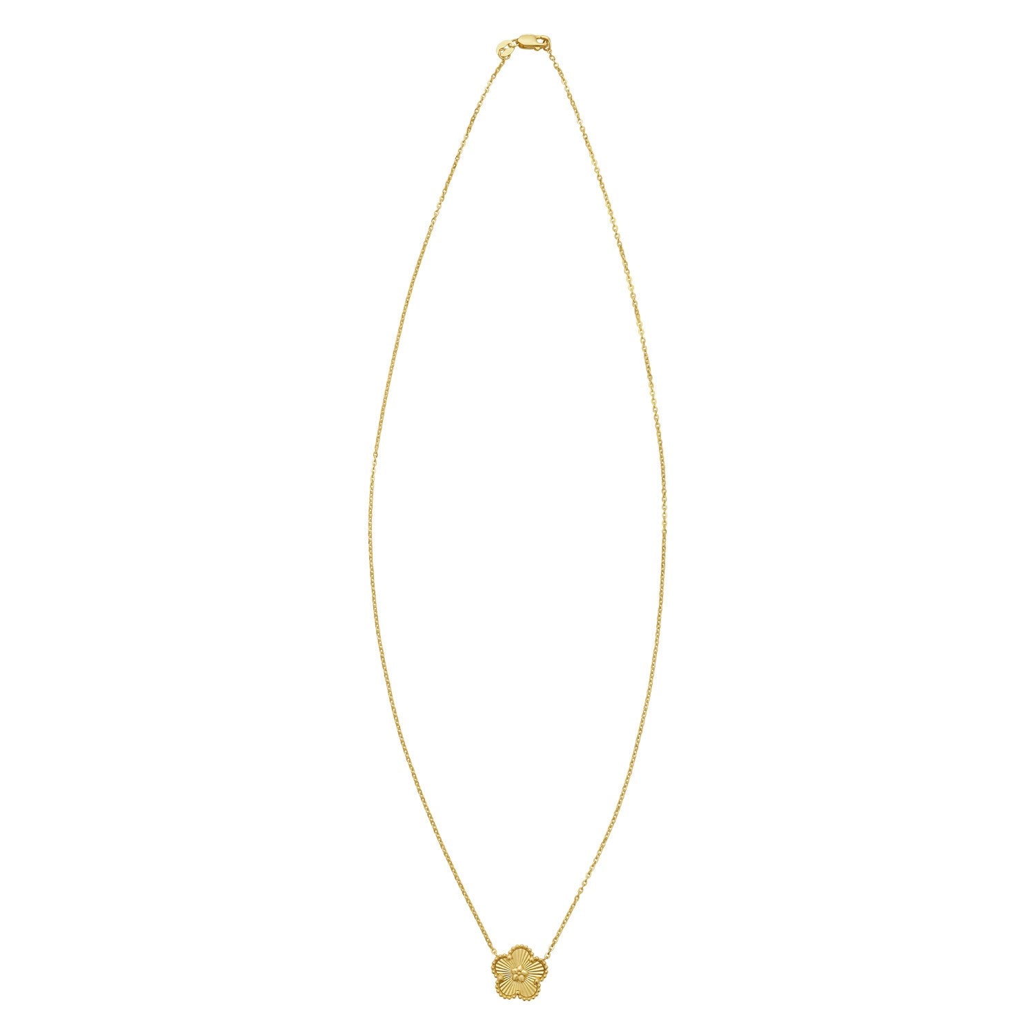 14K Yellow Gold Radiating Flower Necklace