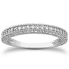 Pavé Diamond Milgrain Wedding Band in 14K White Gold | 0.72 Ct