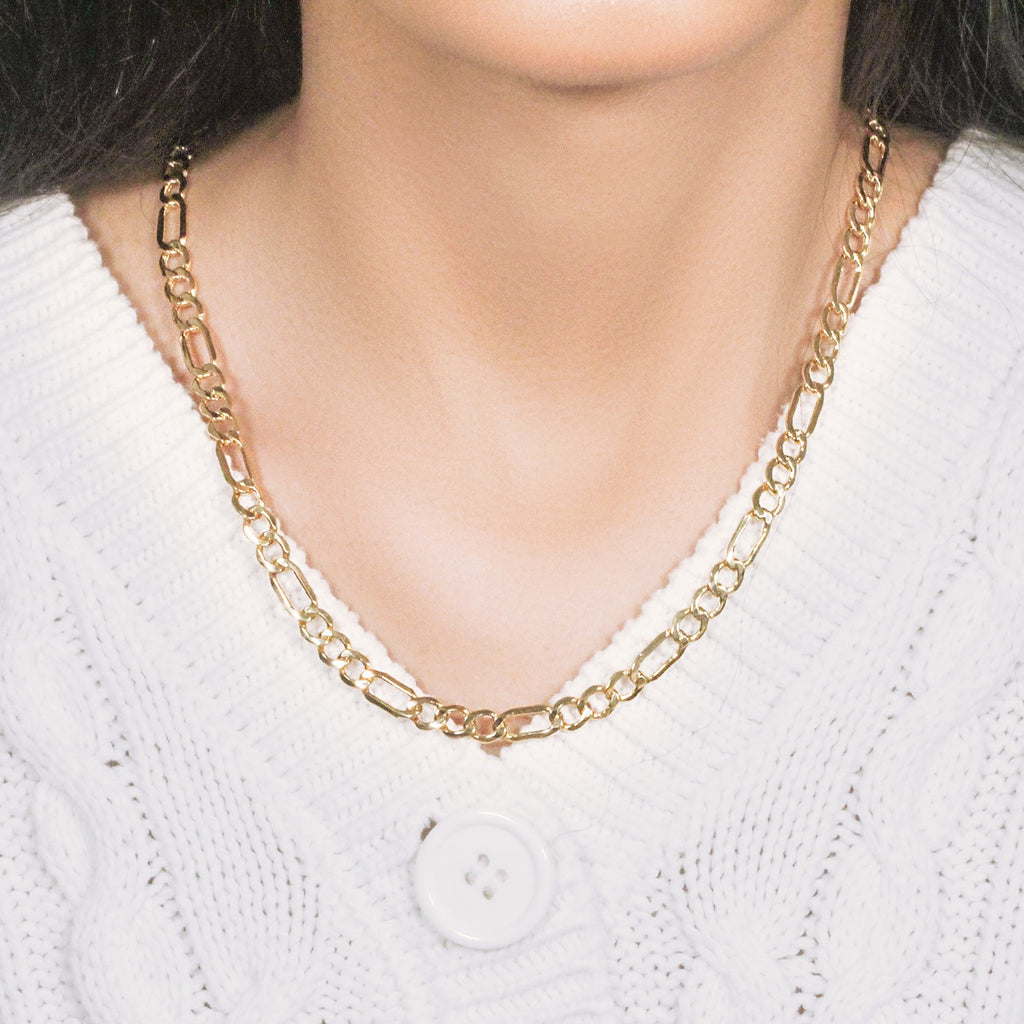 Figaro Chain Necklace in 14K Yellow Gold - 6.60mm