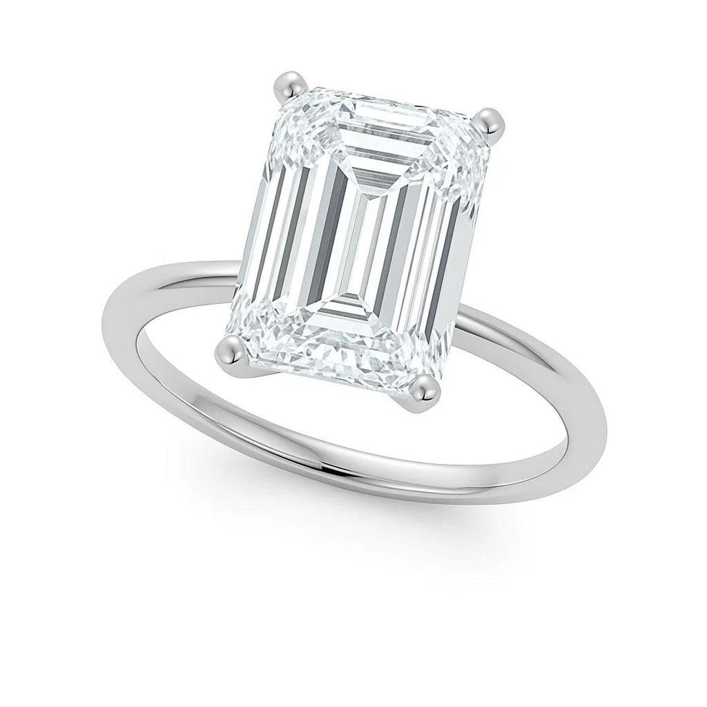 5ct Emerald Lab Grown Diamond Ring | 14K Gold