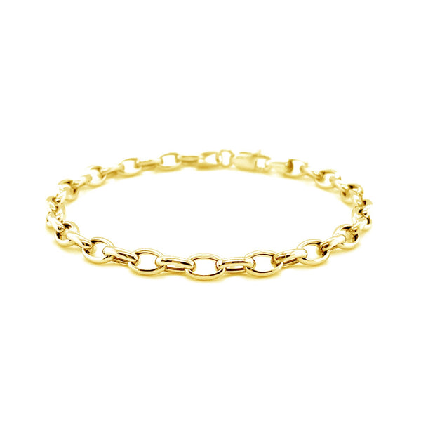 Oval Rolo Chain Bracelet in 14K Yellow Gold - 4.60mm