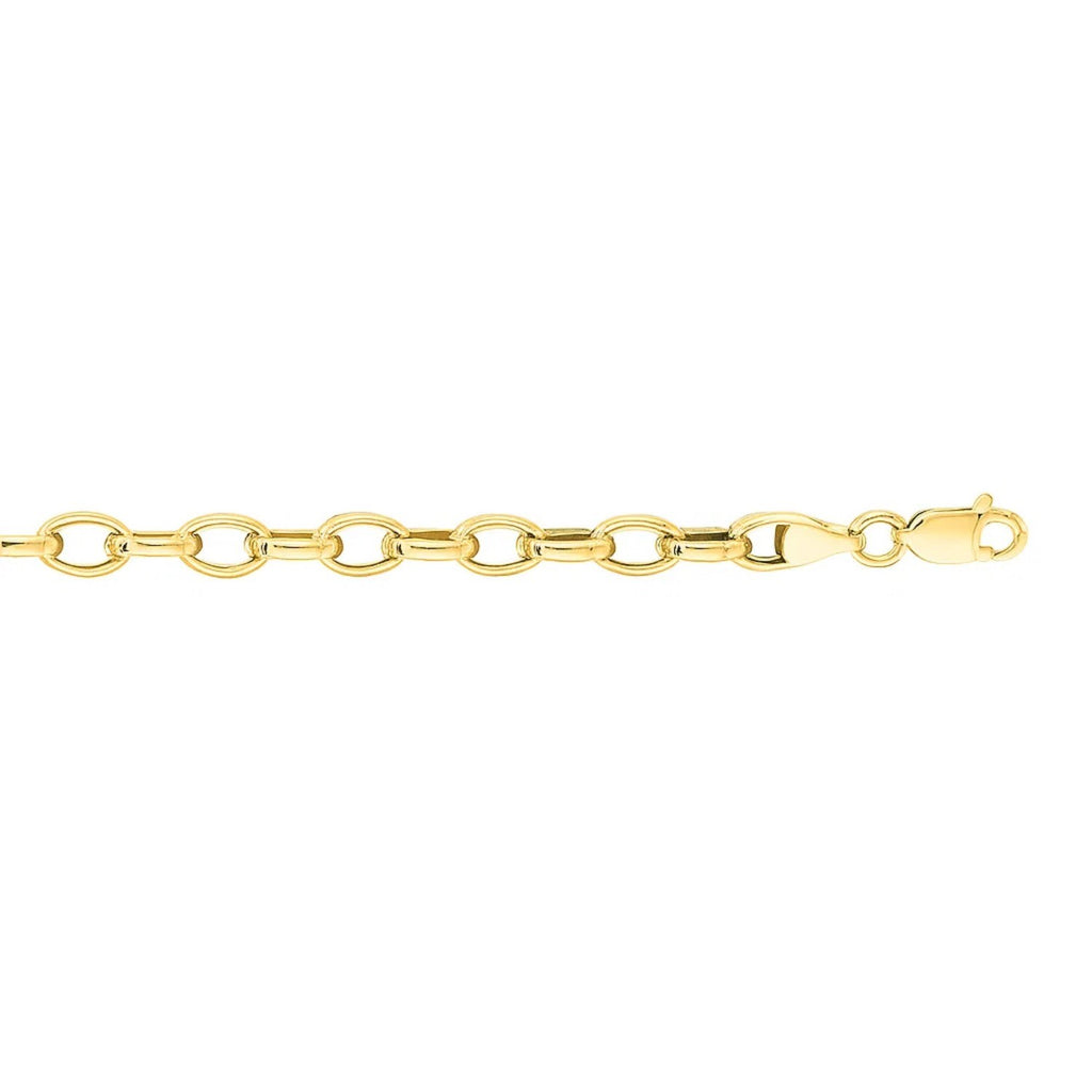 Oval Rolo Chain Bracelet in 14K Yellow Gold - 4.60mm