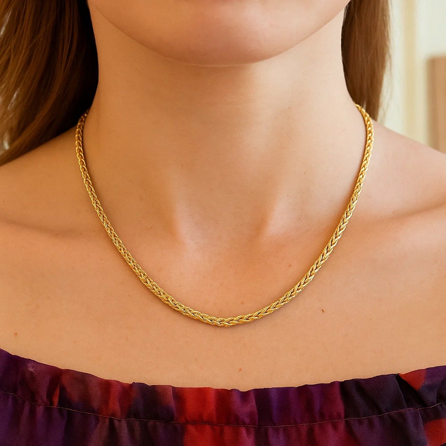 14k Yellow Gold Light Weight Wheat Chain (3.20 mm)