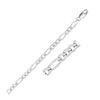 Solid Figaro Chain Necklace in 14K White Gold | 4.50mm