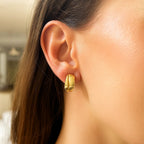 Puffed Up Split Hoop Earrings | 14K Gold