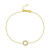 bezel set diamond in 14k yellow gold chain bracelet