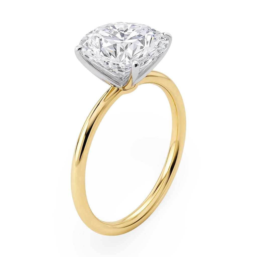 3 Carat Round Lab Grown Diamond Solitaire Ring in 14K Yellow Gold