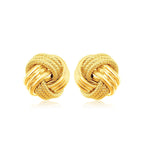 Love Knot Ridge Texture Earrings | 14K Gold