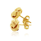 Love Knot Ridge Texture Earrings | 14K Gold