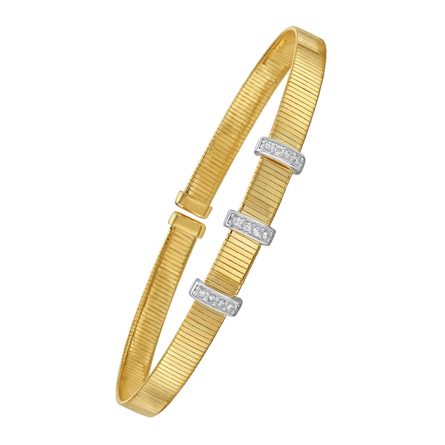 14k Gold Diamond Omega Cuff Bangle – Deeve