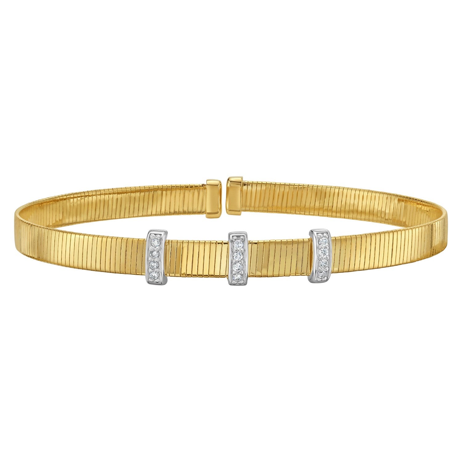 14k Gold Diamond Omega Cuff Bangle – Deeve