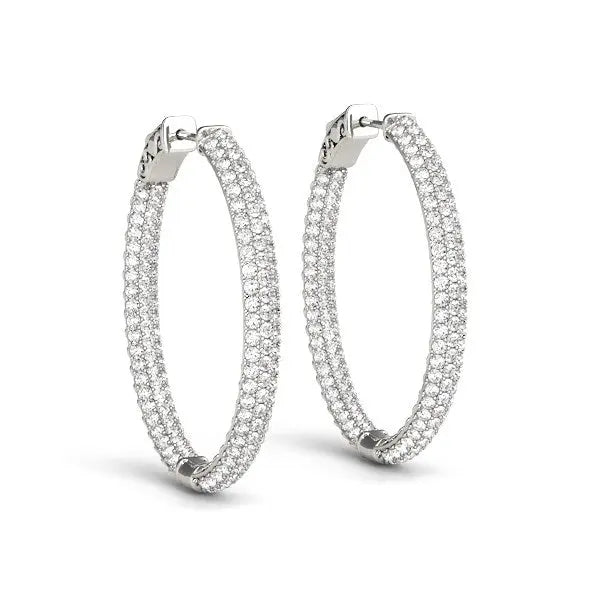 Diamond Hoop Double Sided Earrings | 14K Gold  Earrings DEEVE