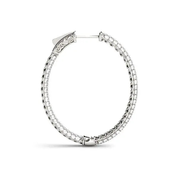 Diamond Hoop Double Sided Earrings | 14K Gold  Earrings DEEVE