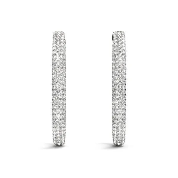 Diamond Hoop Double Sided Earrings | 14K Gold  Earrings DEEVE