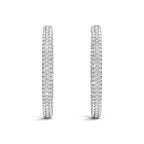 Diamond Hoop Double Sided Earrings | 14K Gold