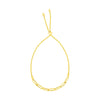 Front view of 14K yellow gold adjustable paperclip chain bracelet