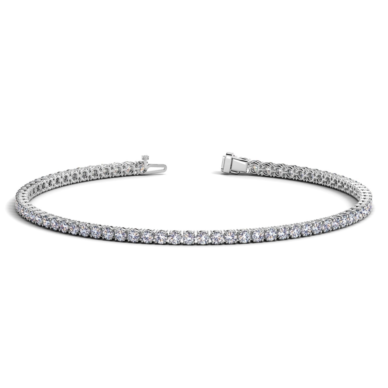 14K Gold Diamond Bracelet - Lab-Grown Tennis