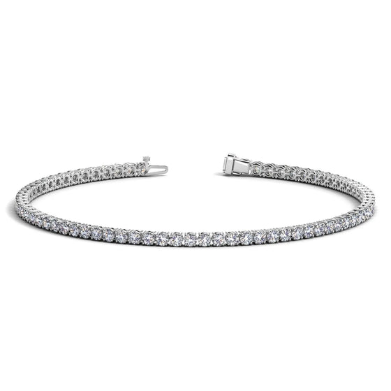 2 carat lab grown diamond tennis bracelet in 14K white gold, full view