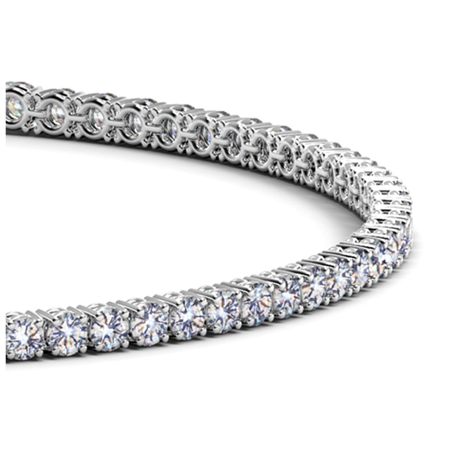 14K Gold Diamond Bracelet - Lab-Grown Tennis