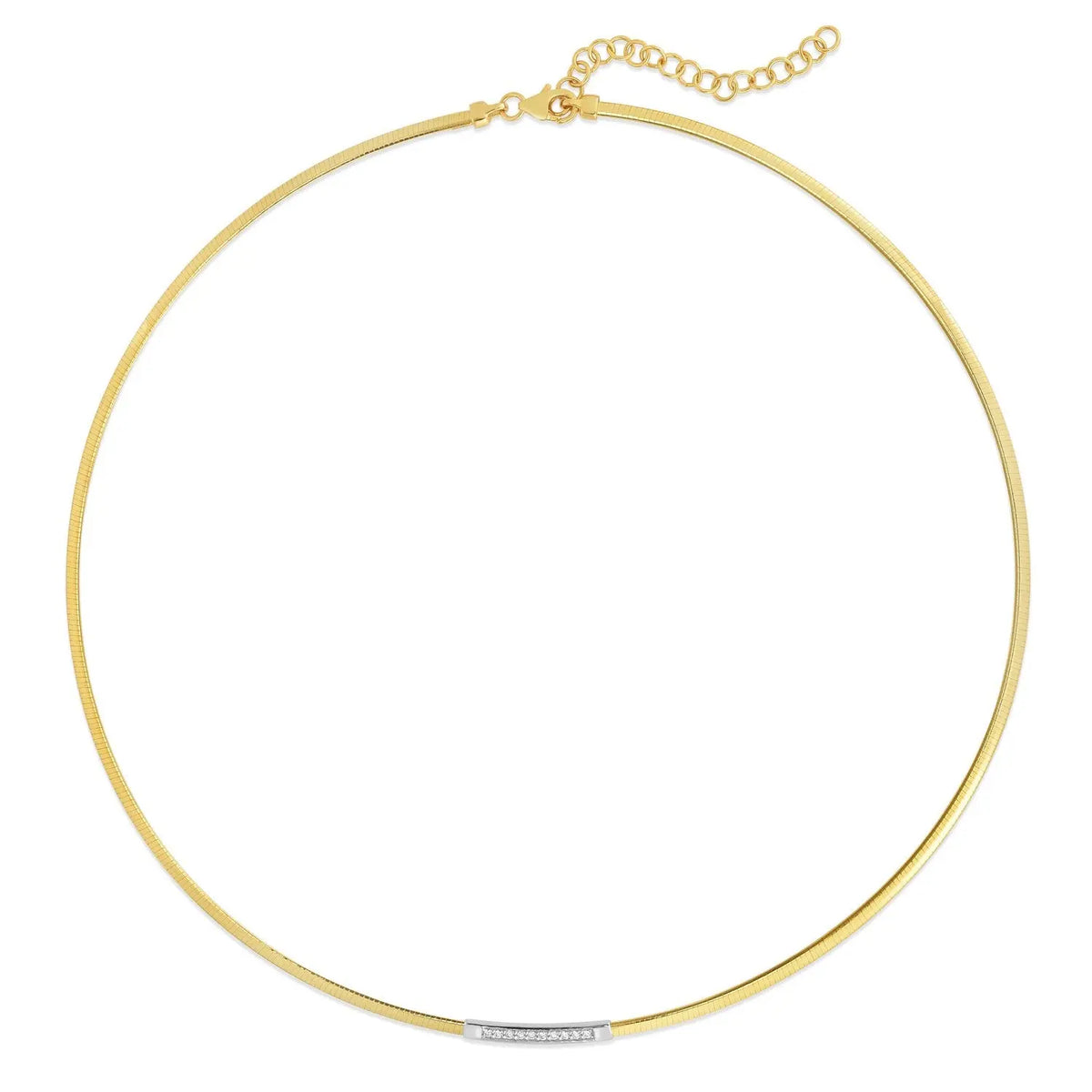 Omega Diamond Bar Necklace  Choker DEEVE