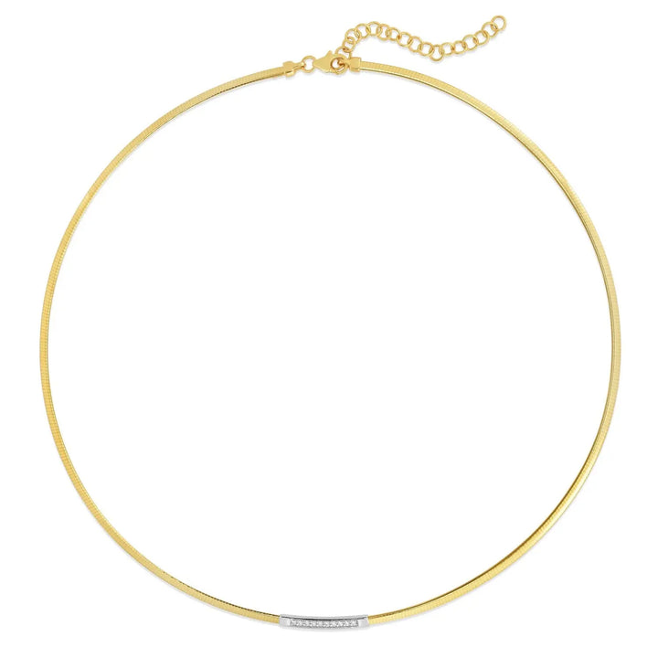Omega Diamond Bar Necklace  Choker DEEVE