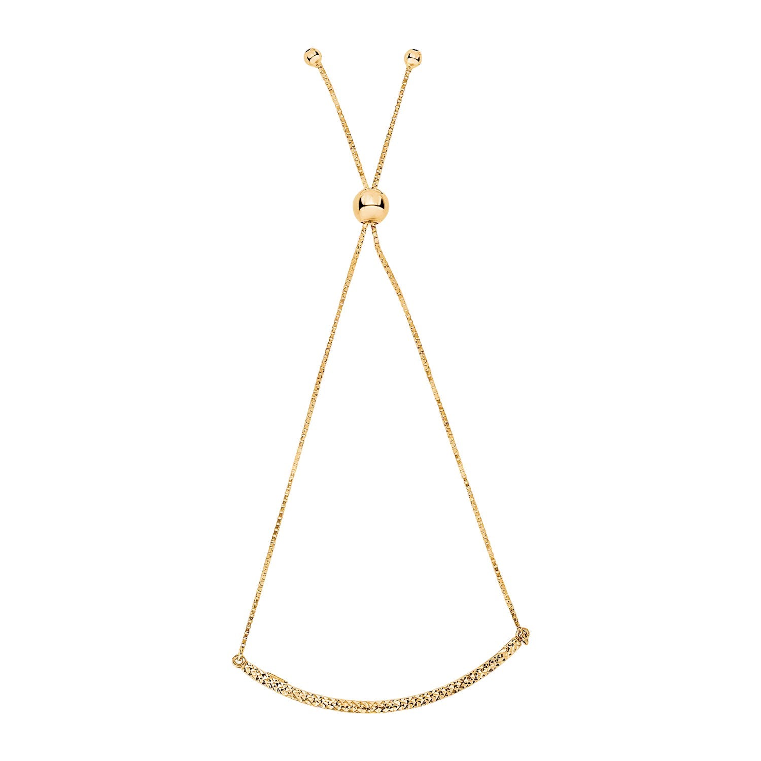 14k Yellow Gold Chain Bar Lariat Style Bracelet (1.00 mm)
