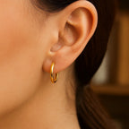 Petite Round Hoop Earrings | 14K Gold