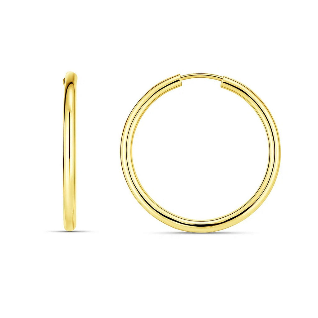 Endless Round Hoop Earrings | 14K Gold