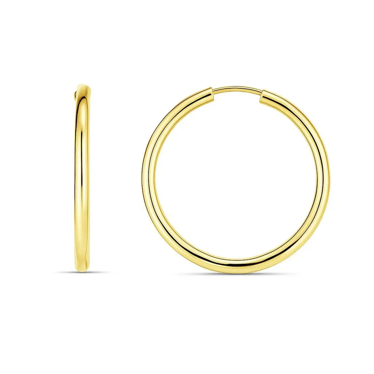 Endless Round Hoop Earrings | 14K Gold  Hoop Earrings DEEVE
