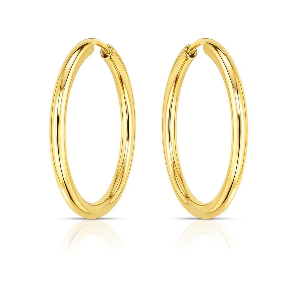 Endless Round Hoop Earrings | 14K Gold