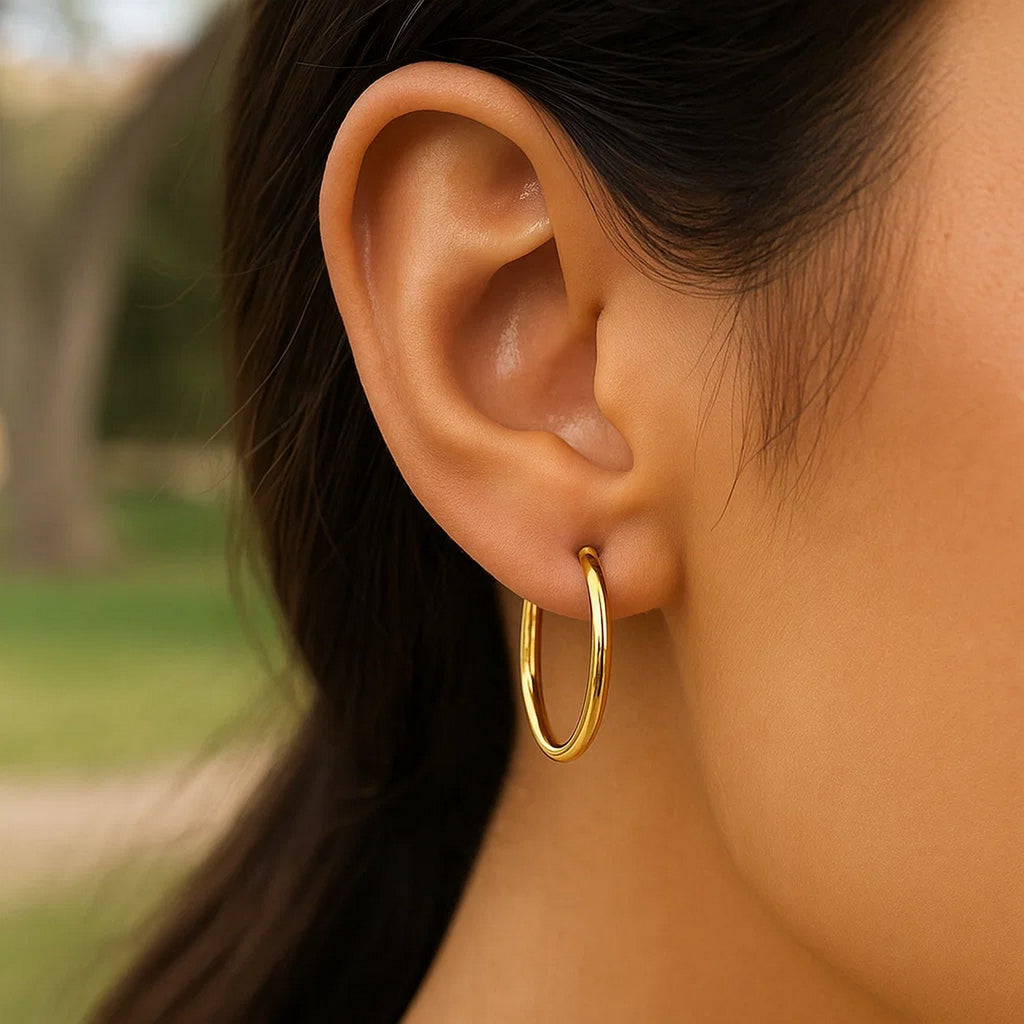 Endless Round Hoop Earrings | 14K Gold