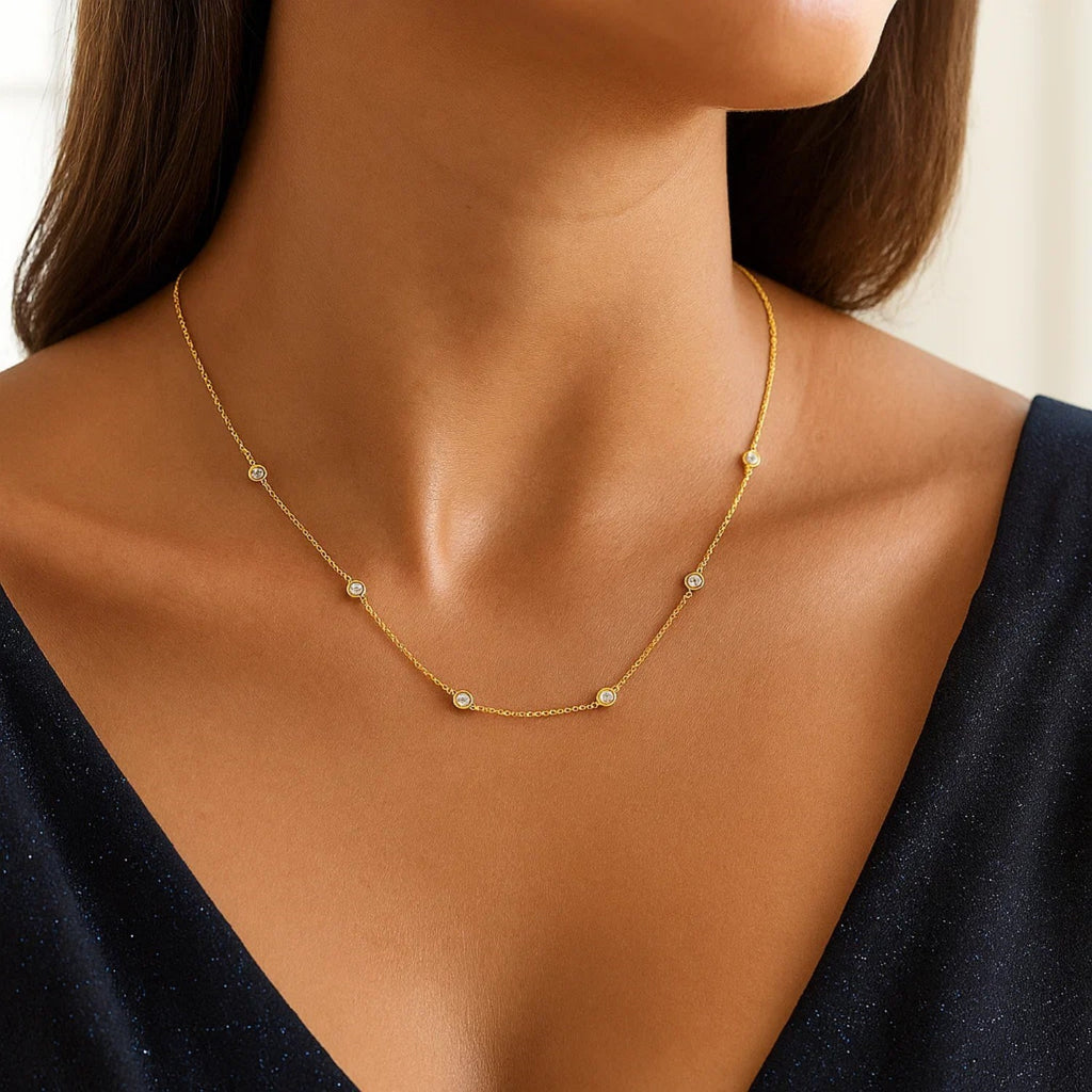 Diamond Station Necklace | 18'