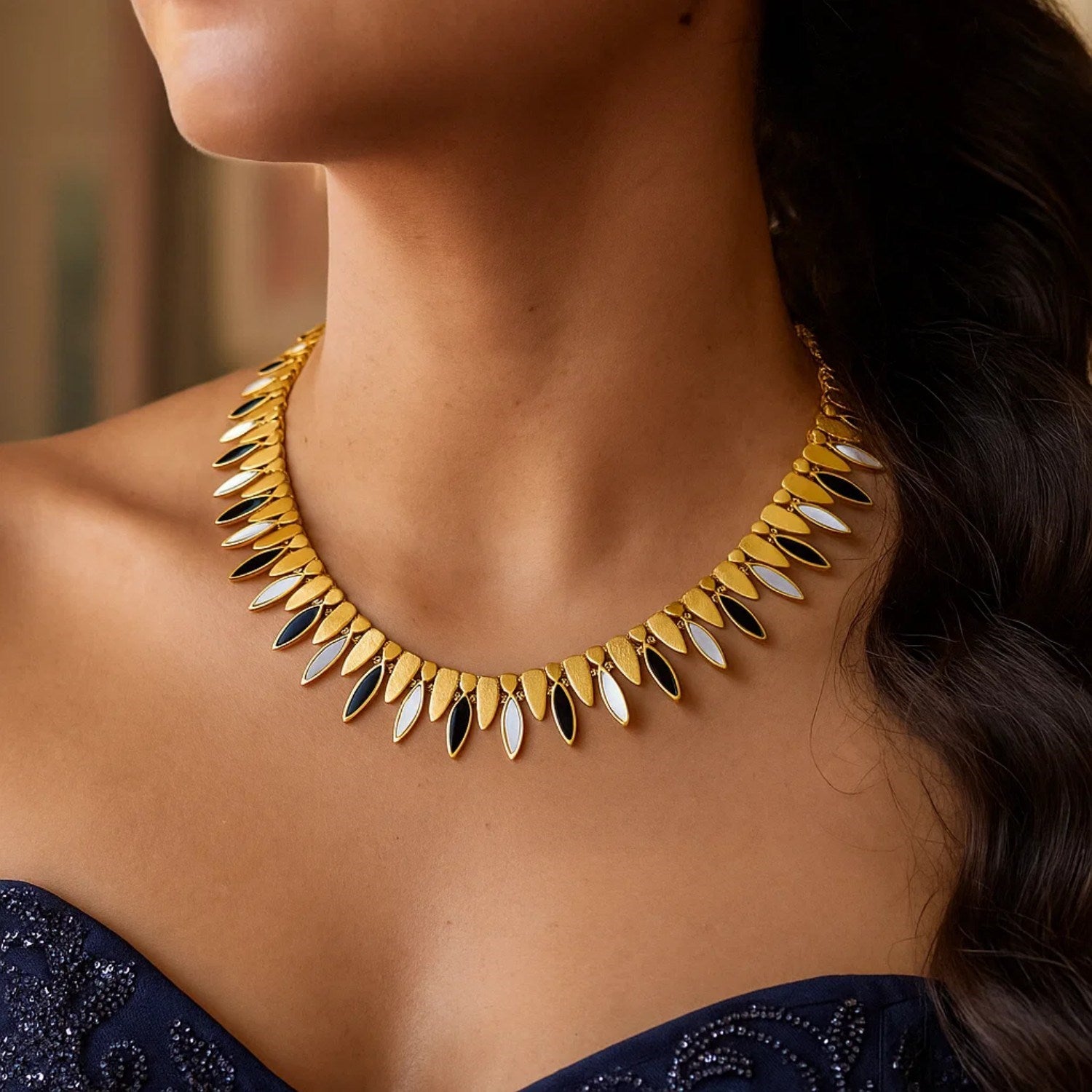 14K Yellow Gold La Grand Dame Collar Necklace