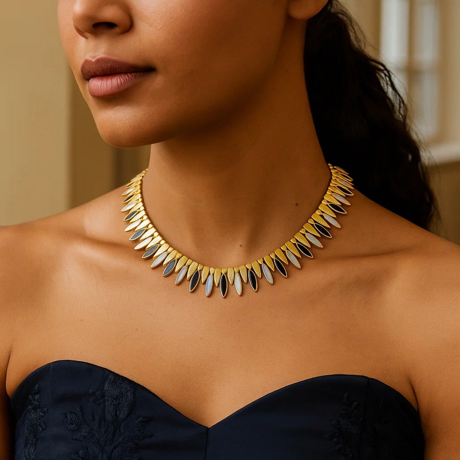 14K Yellow Gold La Grand Dame Collar Necklace