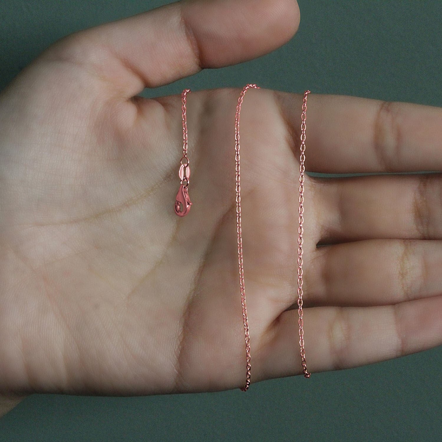 Oval Cable Link Chain in 18K Rose Gold | 1.50mm