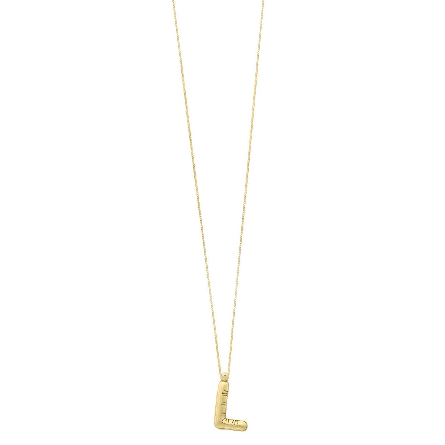 14K Yellow Gold Helium Initial L Pendant