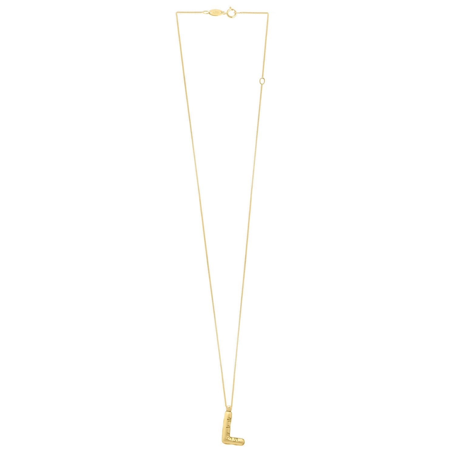 14K Yellow Gold Helium Initial L Pendant